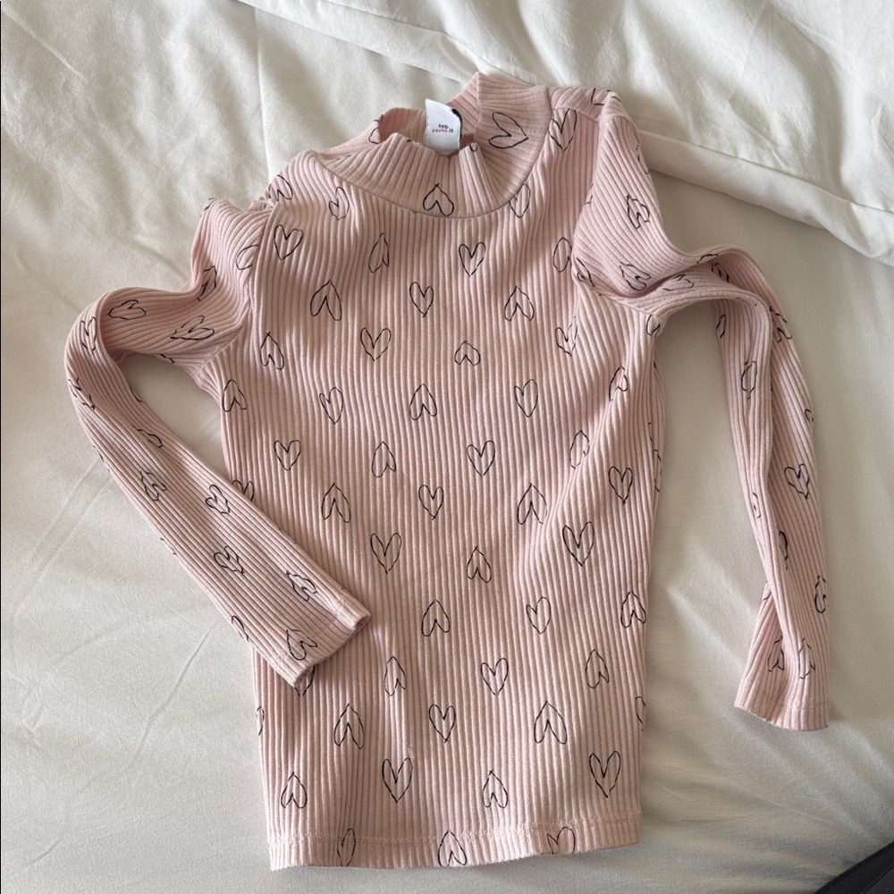Old Navy Pink Heart Patterned Women's Cowl Sweater